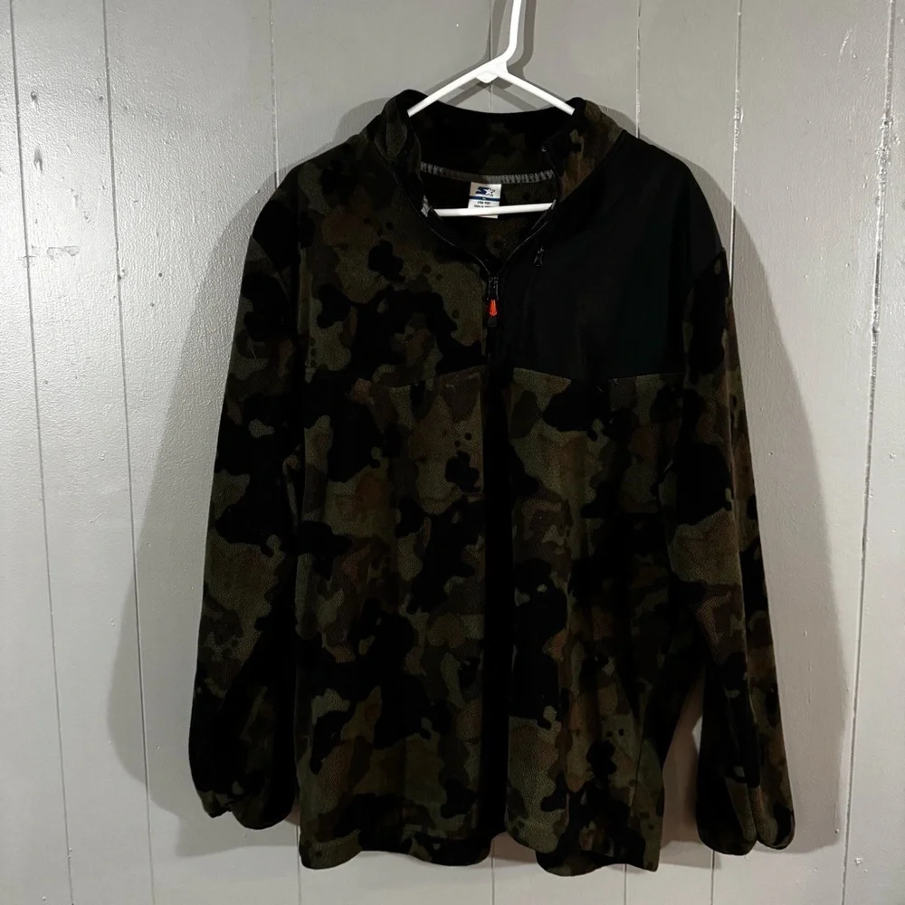 Starter Men's Quarter Zip Fleece Pullover Camouflage Green Size XL (46-48)